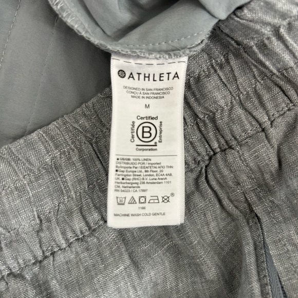 Athleta Cabo 100% Linen Jogger pants in a light gray M - Picture 6 of 6